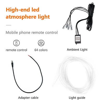 ZY Car Ambient Light 6M Interior Decorative light App Control For Dashboard Console Doors Interior Light